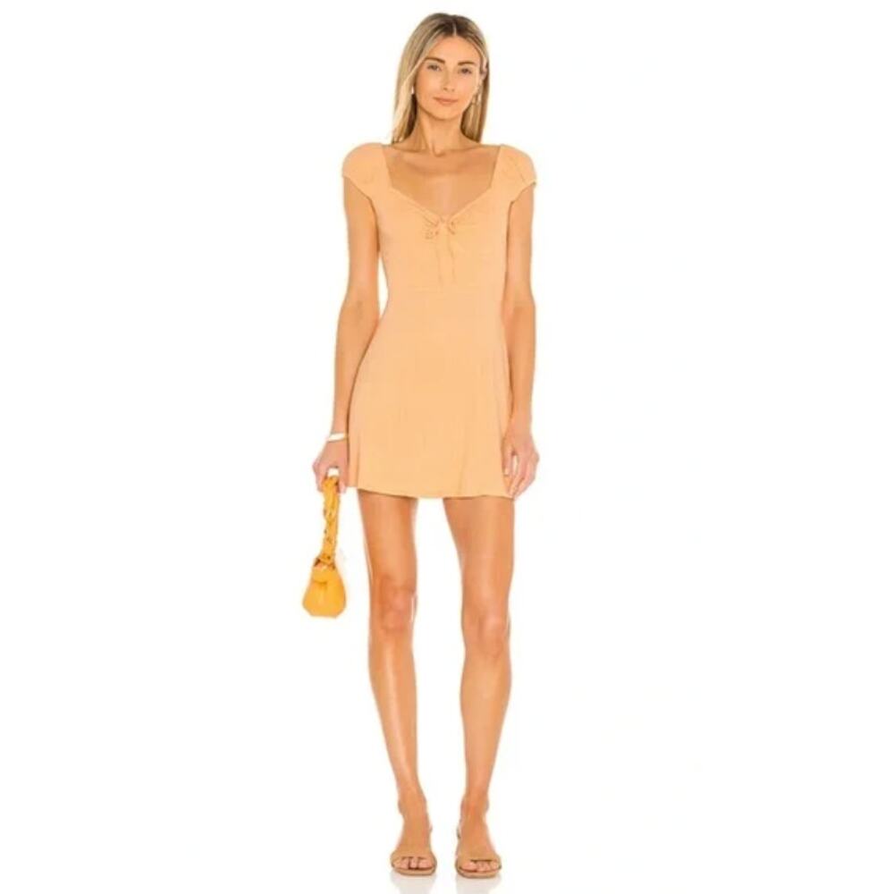 NWT L*Space Sirena Cantaloupe Ribbed Mini Skater Dress Small
